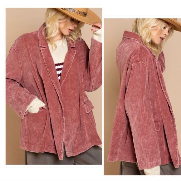 CORDUROY jacket, oversized fit, long sleeve - Picture 4 of 14